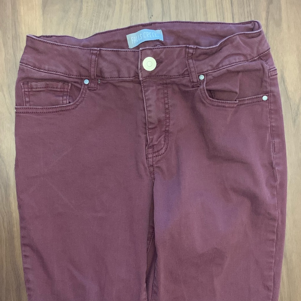 Burgundy Denim Pants